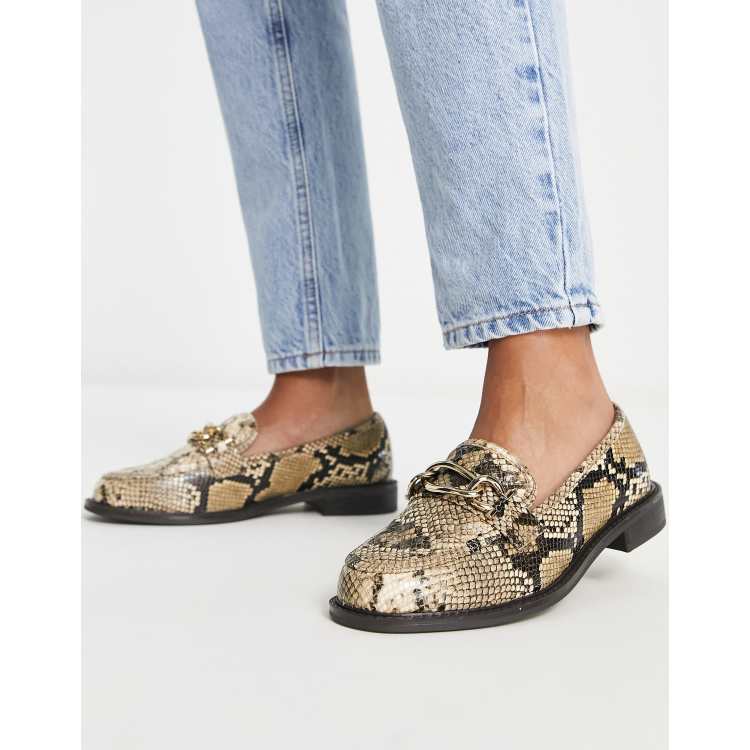 Coach womens olive sand printed sale snake closed toe loafers