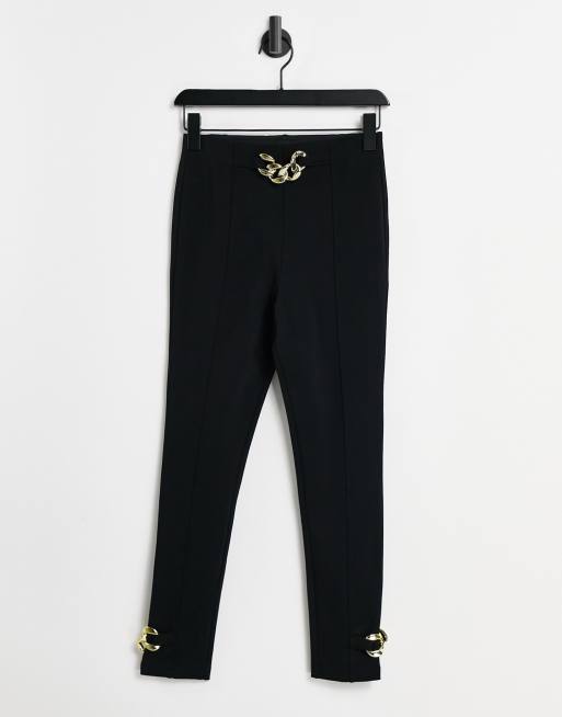 River Island chain front leggings in black ASOS
