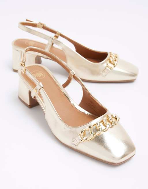 River island gold court sales shoes