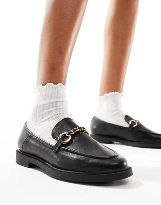 River Island chain snaffle loafer in black ASOS