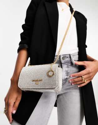 River Island charm detail cross body bag in silver