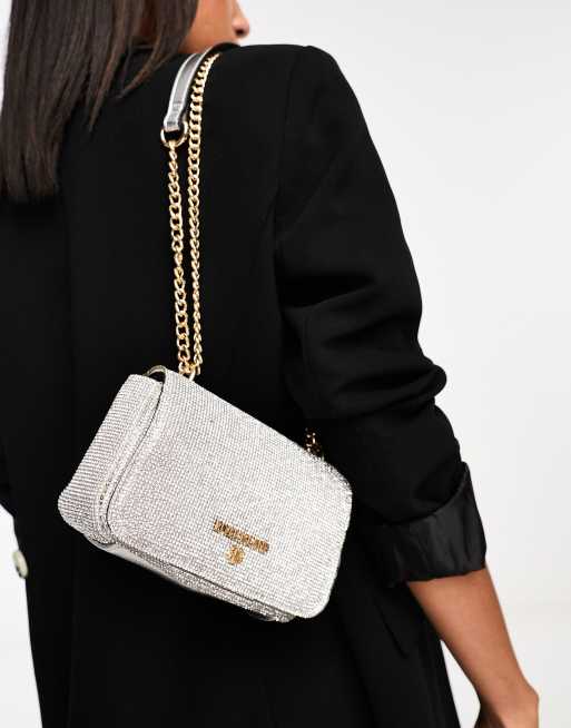 River Island Metallic Envelope Cross Body Bag - Silver