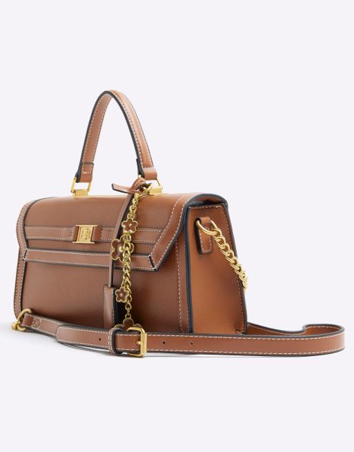 River Island Charm tote bag in brown ASOS