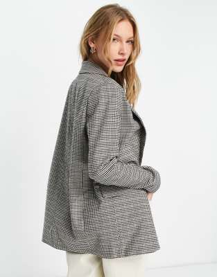 river island brown check blazer