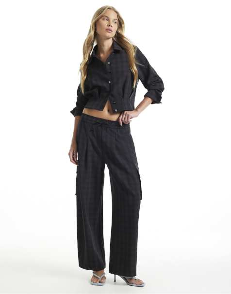 River Island check cargo co-ord in blue - view 1