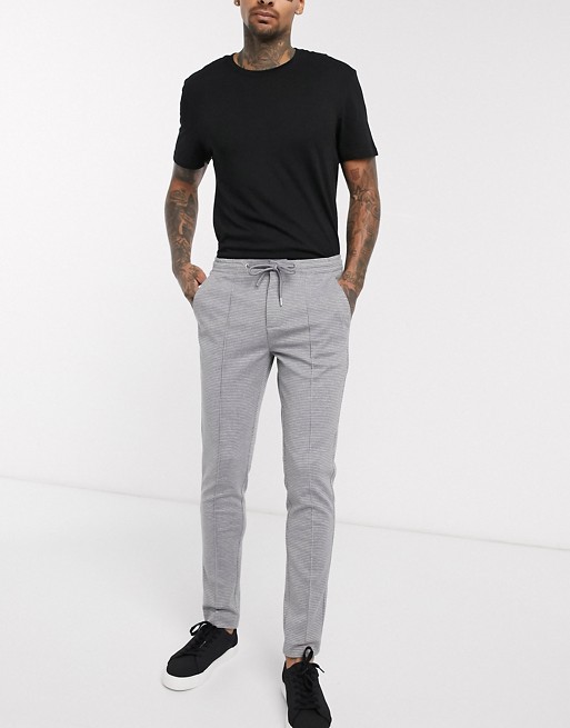 River Island check joggers in grey