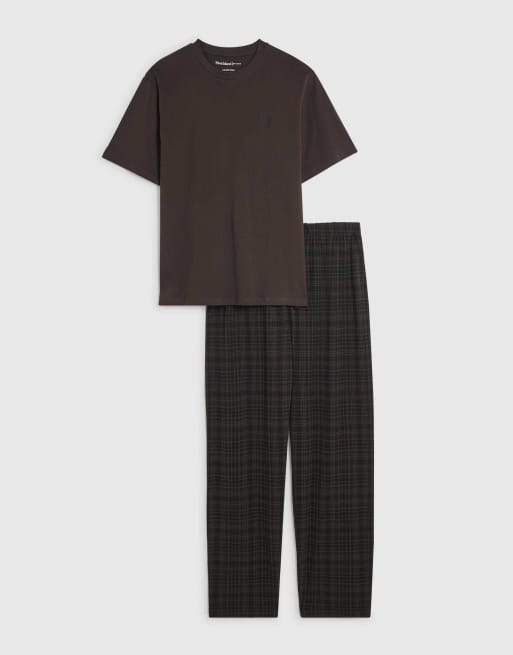 River Island Check loungewear set in brown, 3 of 4