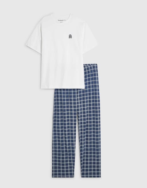 River Island Check loungewear set in navy, 4 of 4