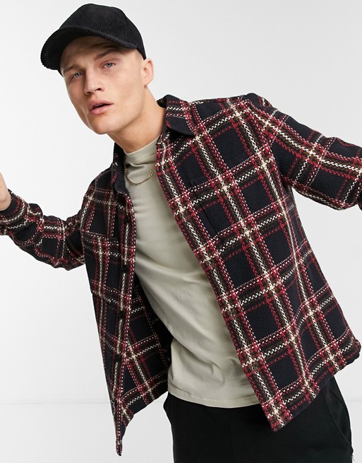 River Island check overshirt in red