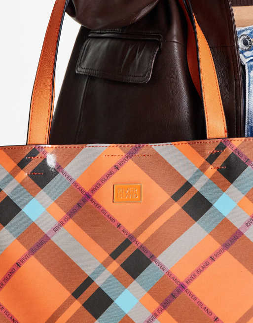 River island tartan discount bag