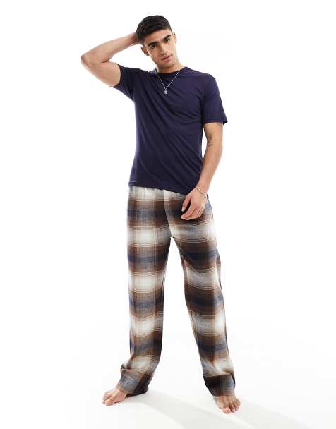 Mens Check Fleece Lounge Pants/Pyjama Bottoms Size S-XXL NEW 