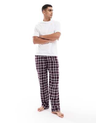 River Island River Island check pyjama set in red