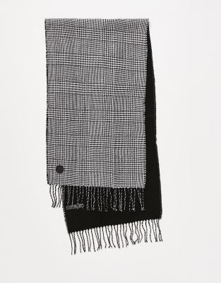 River Island River Island check scarf in black