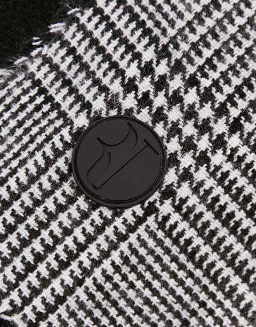 River Island check scarf in black ASOS