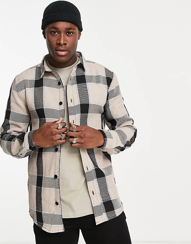 River Island - check shirt in brown