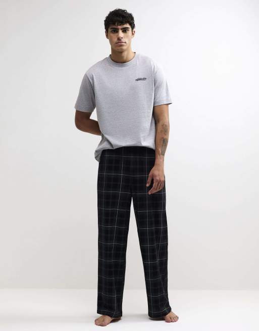 River Island Check trousers loungewear set in grey, 3 of 4