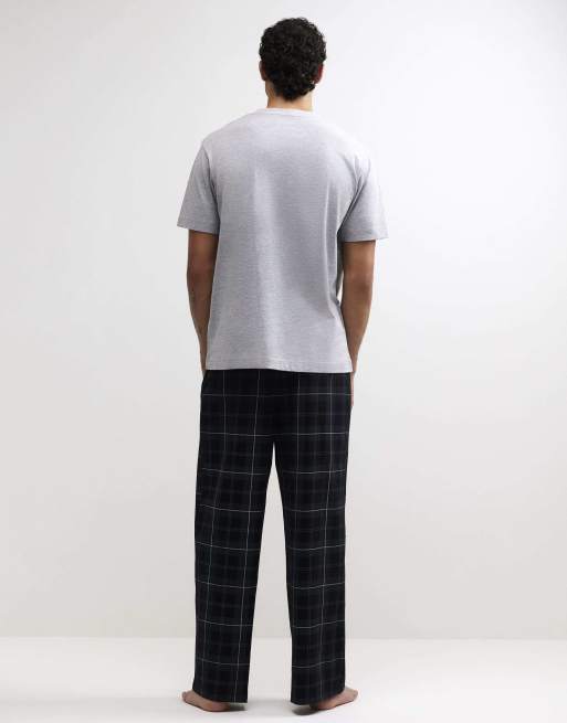River Island Check trousers loungewear set in grey, 4 of 4