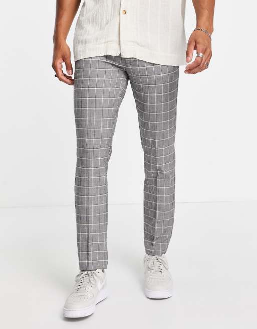 Grey store checked joggers