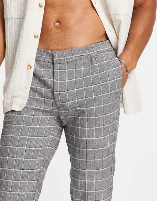 River Island checked jogger in grey, 3 of 4