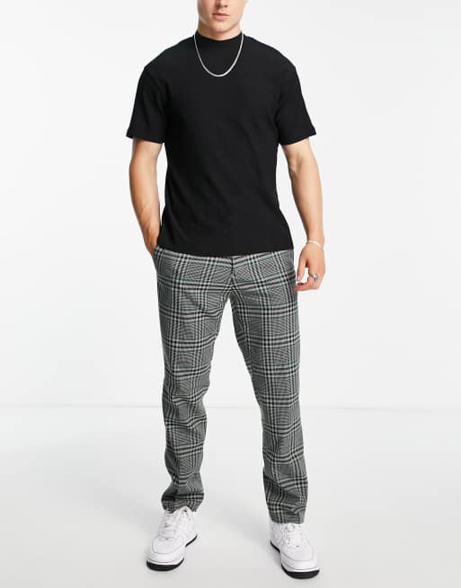 Grey and black hot sale checkered trousers