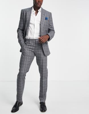 grey check suit river island