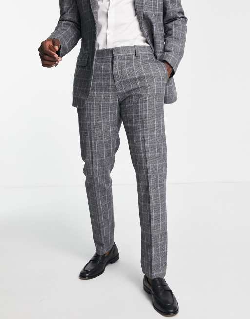 River Island checked suit pants in grey