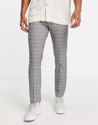 River Island checked trackies in grey | ASOS