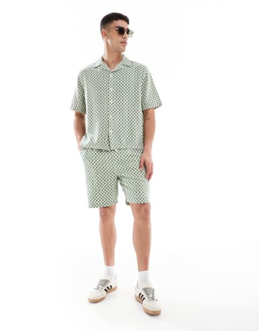 River Island checkerboard set in green