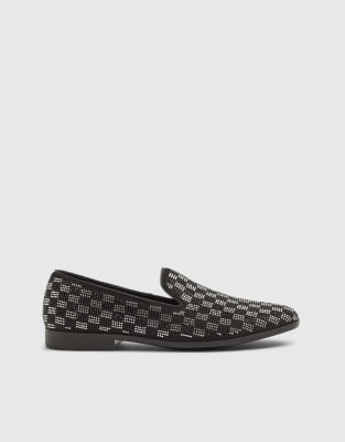  Checkerboard slip on loafers 