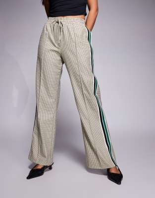 River Island Checkered Tailored Sweatpants In Gray