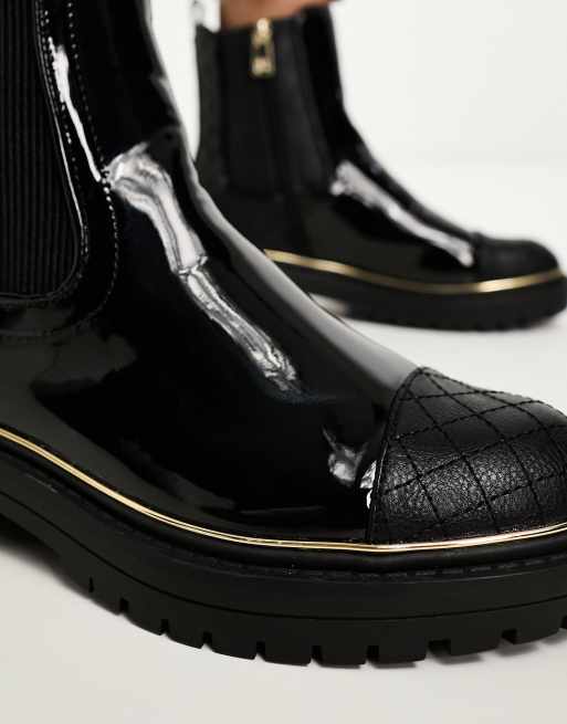 Black patent studded chelsea 2024 boots