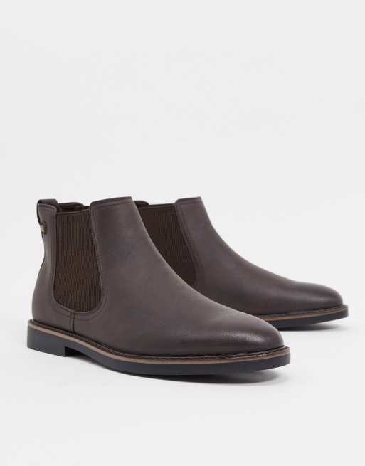 River Island chelsea boot in dark brown | ASOS