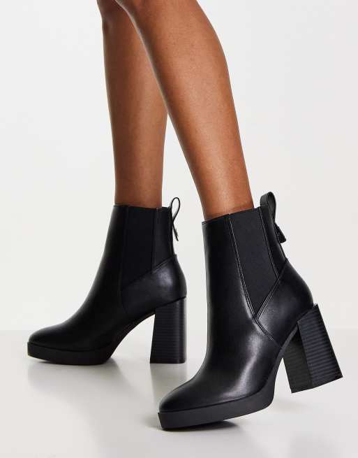 River Island chelsea heeled boot in black ASOS