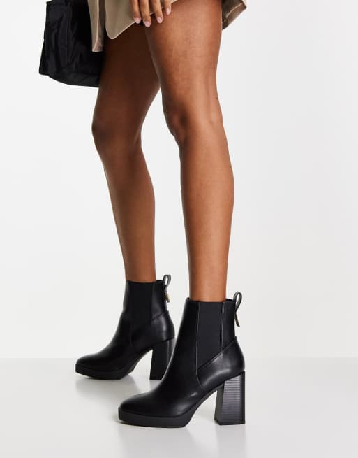 at klemme Tidsplan massefylde River Island chelsea heeled boot in black | ASOS