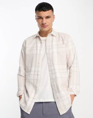 River Island - Chemise à carreaux en sergé - Écru