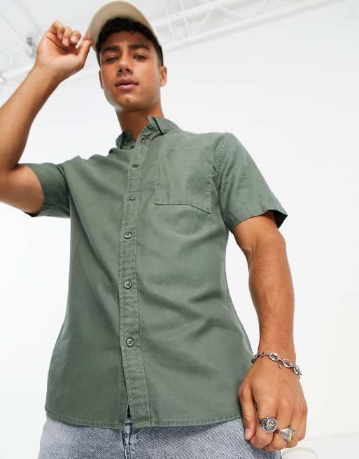 River Island Chemise manches courtes avec 1 poche Vert ASOS