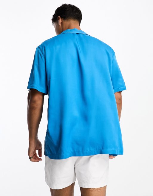 River Island - Chemise à manches courtes avec col à revers - Bleu, 2 de 4