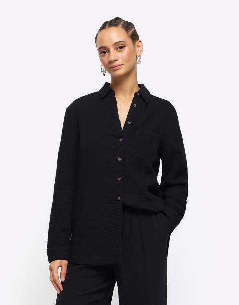 River Island - Chemise d'ensemble en lin - Noir - view 1