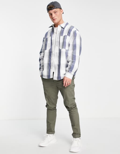 River Island - Chemise en jersey à manches longues et carreaux - Écru, 4 de 4