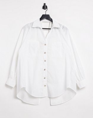 Chemises et blouses River Island - Chemise en popeline ouverte dans le dos - Blanc