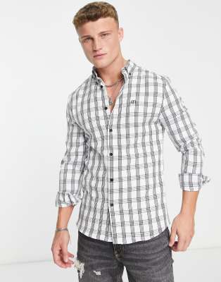 Chemise Homme Noble Outfitters à Carreaux – Bleu/blanc – Flanelle Coton – Taille M