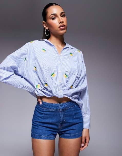 River Island - Chemise manches longues à rayures - Bleu clair - view 1