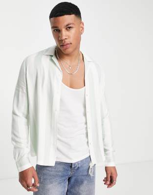 Chemise Homme Slim River Island – Manches Longues Bleu Et Blanc – Coupe Ajustée