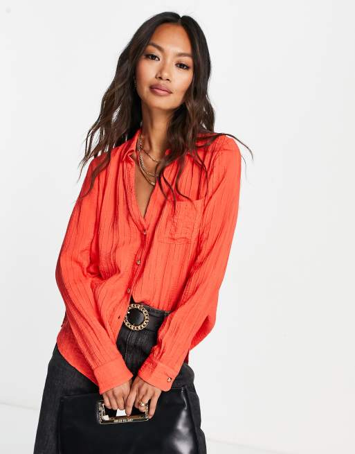 Chemise Fille River Island - Taille 4 Ans - Manches Longues - Ivoire - Occasion Très Bon état