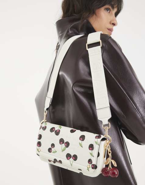 River Island Cherry print cross body bag in cream - view 1