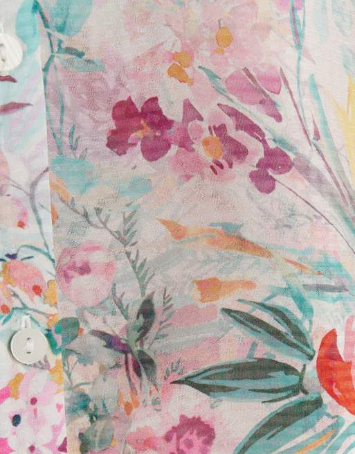 Tシャツ・カットソー RONRON FLORAL LONG SLEEVE IVORY PINK FLOWER RR24ALT3222IV Ron Jon Women's Ditsy Floral Crew Neck Pullover | Ron Jon