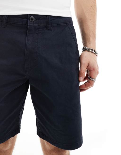 River Island Chino Shorts in marineblauer Waschung ASOS