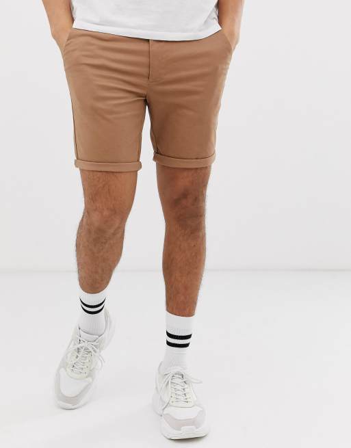 River Island chino shorts in tan ASOS