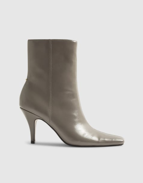 River Island Chisel toe heeled ankle boots in grey - light - view 1