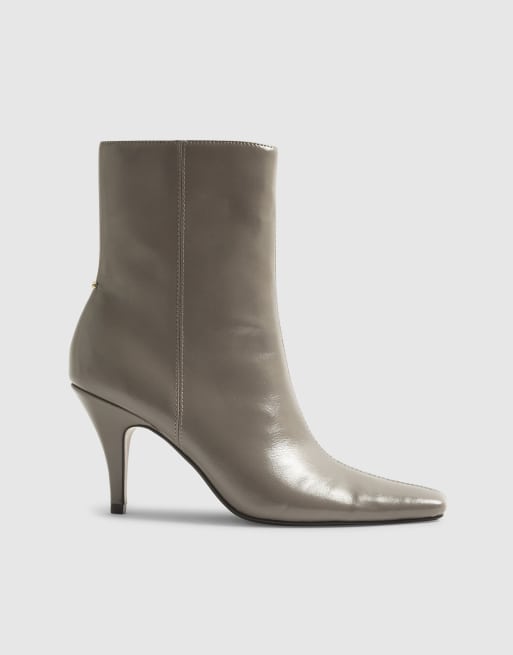 River Island Chisel toe heeled ankle boots in grey - light